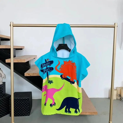 Towel Poncho Kids Cartoon