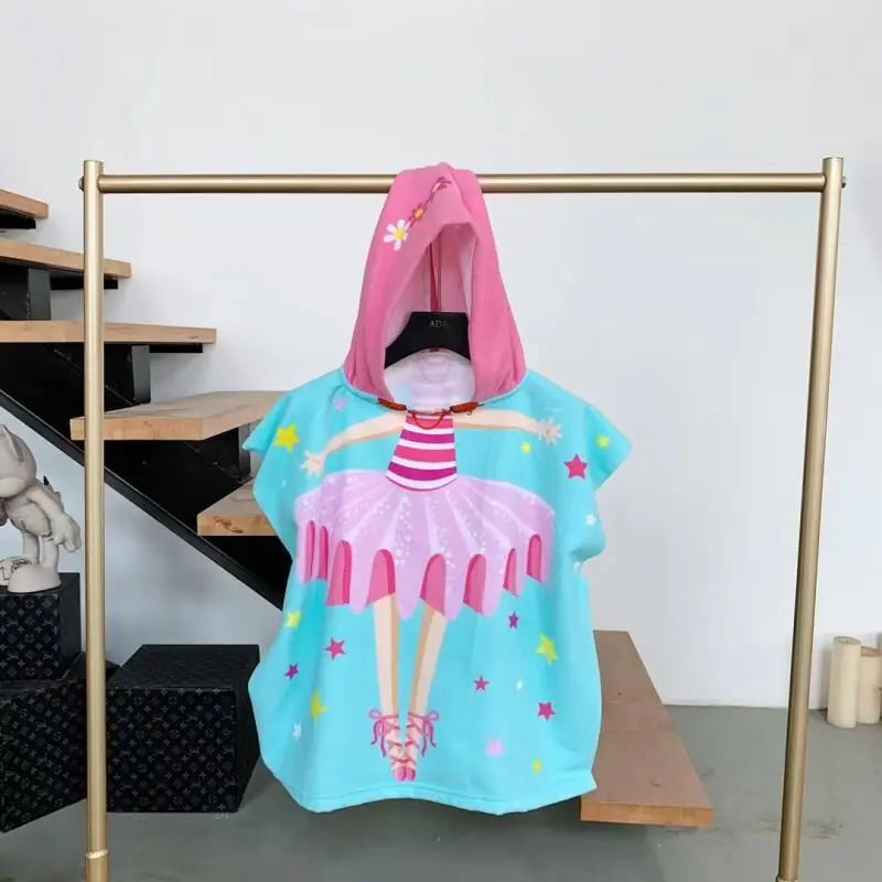Towel Poncho Kids Cartoon