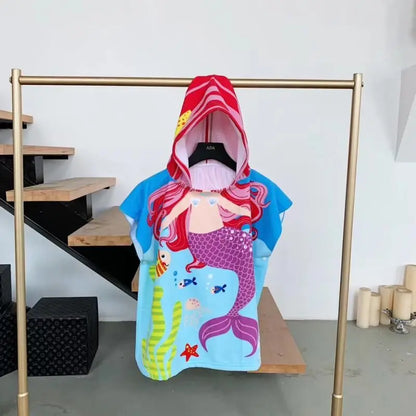 Towel Poncho Kids Cartoon