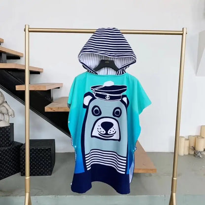 Towel Poncho Kids Cartoon