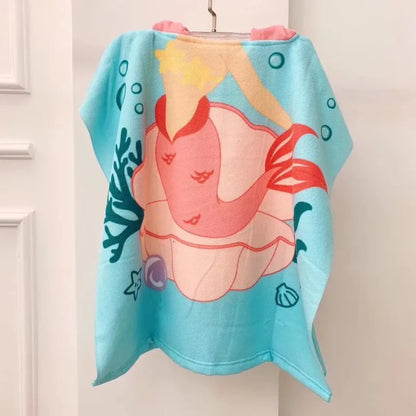 Towel Poncho Kids Cartoon