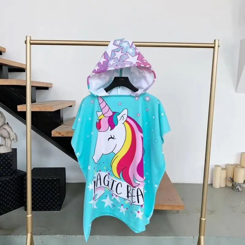 Towel Poncho Kids Cartoon