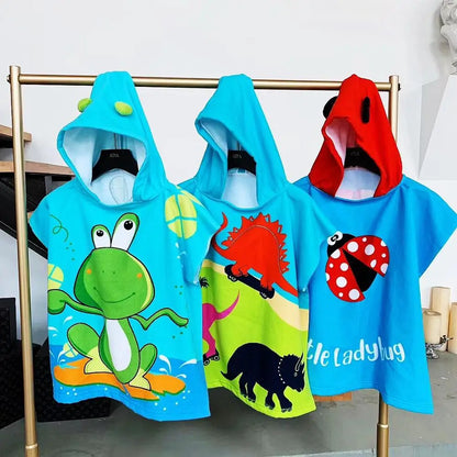 Towel Poncho Kids Cartoon