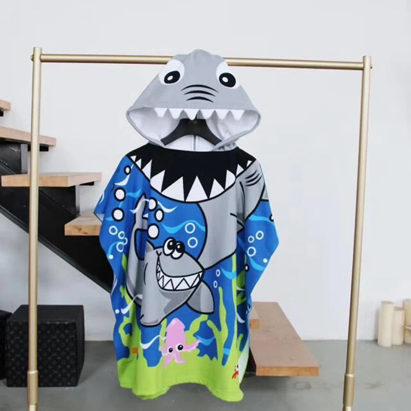 Towel Poncho Kids Cartoon