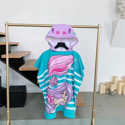 Towel Poncho Kids Cartoon