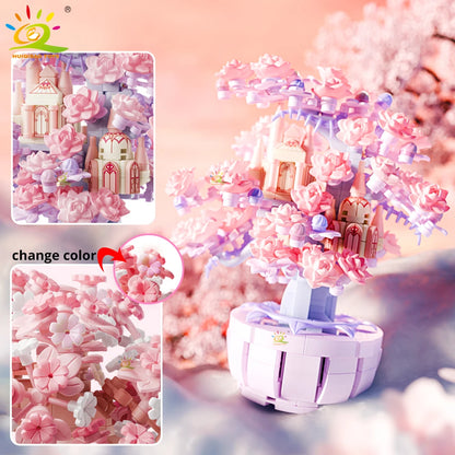Discoloration Cherry Blossom MOC Flower Pink Tree House