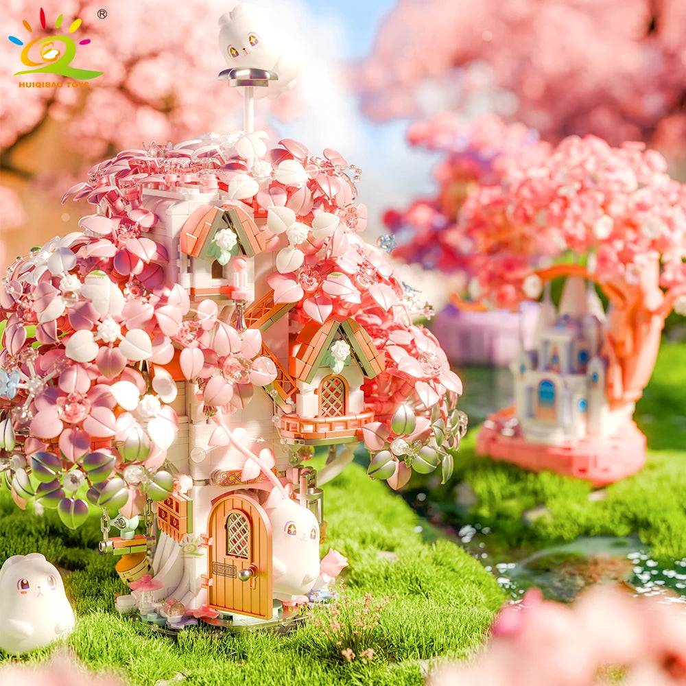 Discoloration Cherry Blossom MOC Flower Pink Tree House