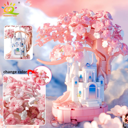 Discoloration Cherry Blossom MOC Flower Pink Tree House