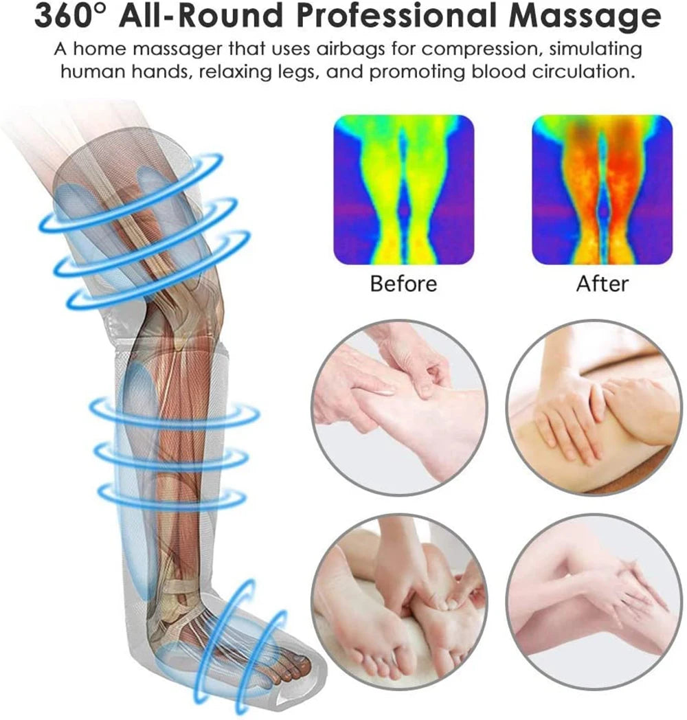 Leg Muscle Relaxer - Air Compression & Vibration Heating Massage